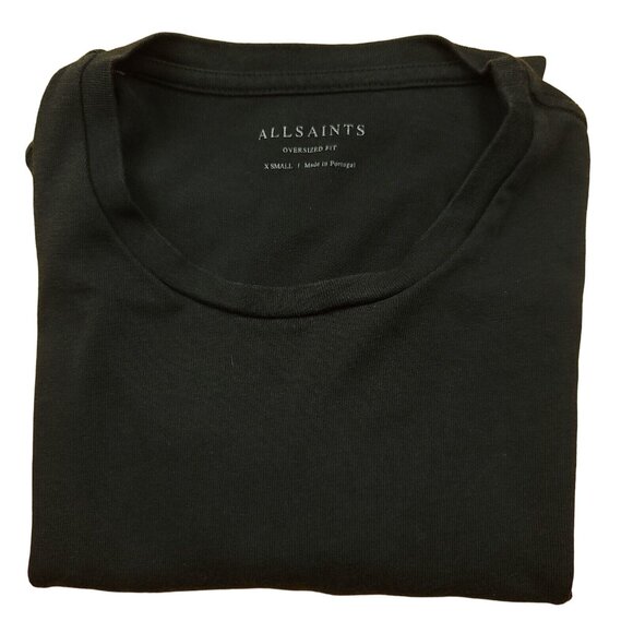 ALLSAINTS Mens Oversize XS T-Shirt Pluto SS Crew Grey Hi-Lo Hem MD007Q - Picture 11 of 13